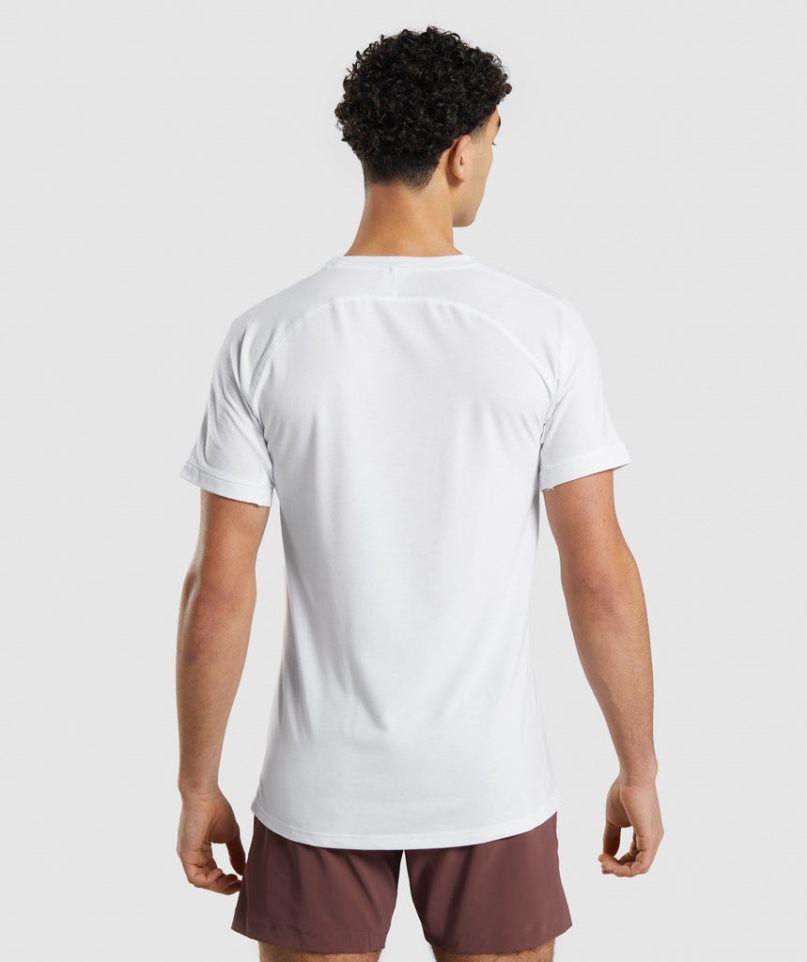 Men's Gymshark Studio Amplify T-Shirts White | NZ 0CNQVD